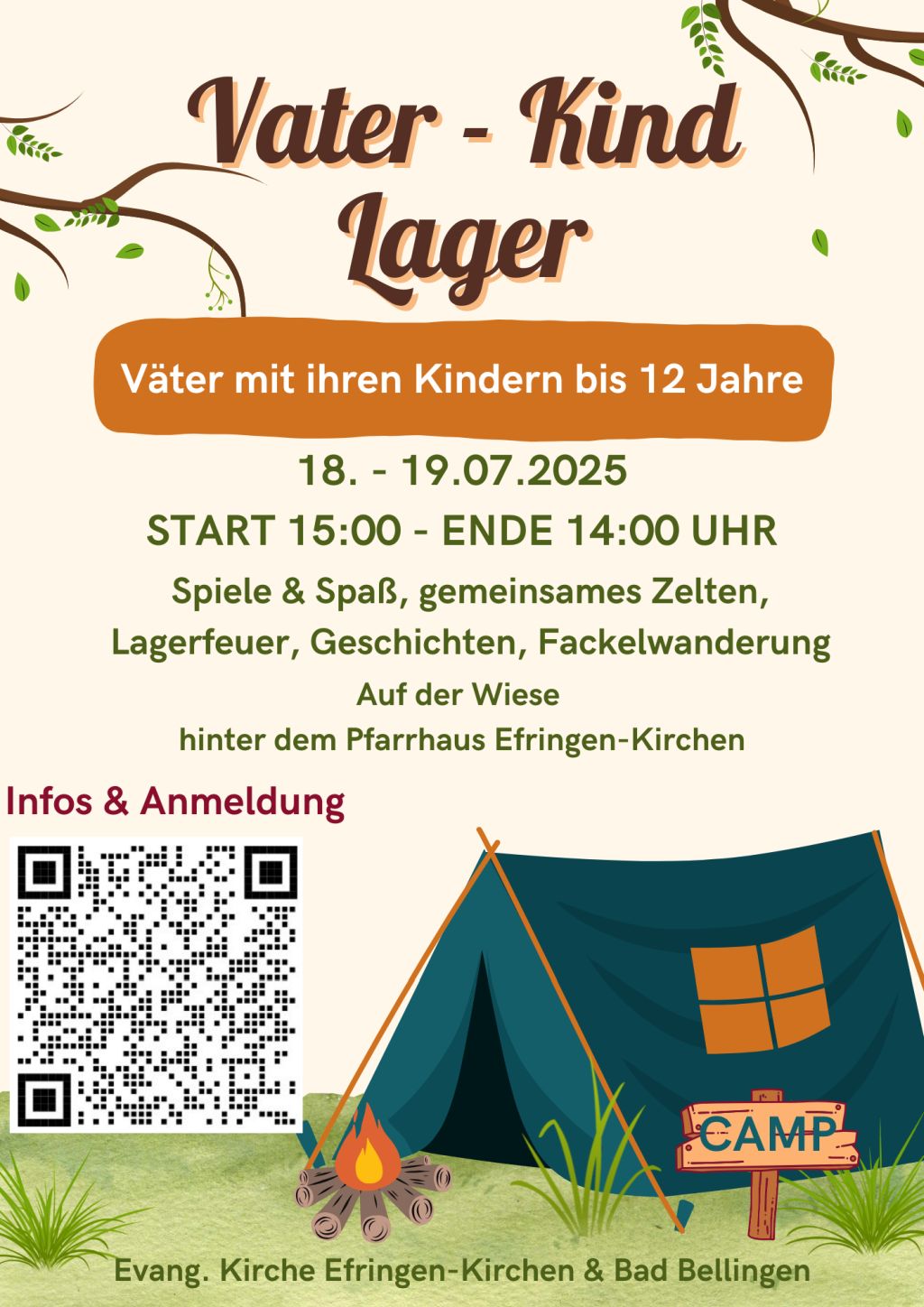 Flyer zum Vater-Kind-Lager.